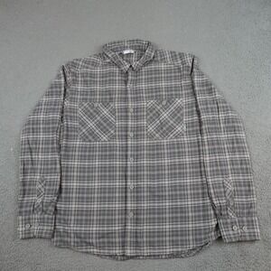Stio Shirt Mens Large Gray Plaid Flannel Long Sleeve Button Up Outdoor Casual